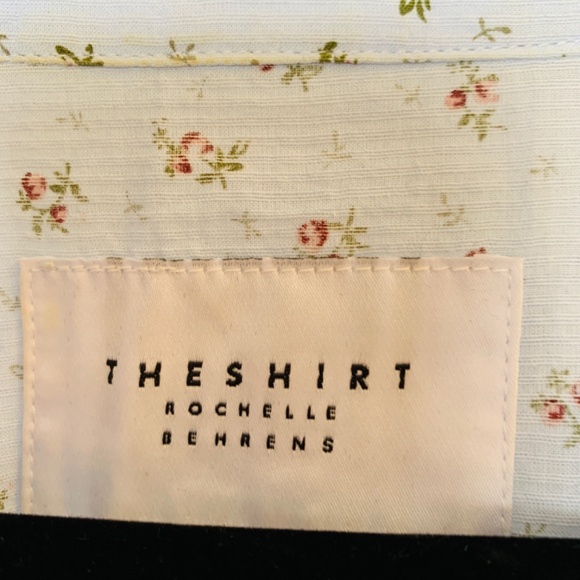 Rochelle Behrens The Shirt Blue Ditsy Floral Small Tiered Sleeve Boho Prairie - Picture 4 of 15